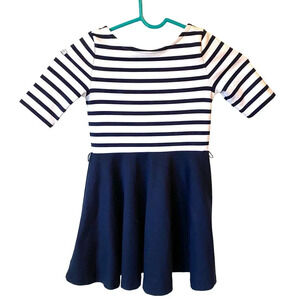 Polo Ralph Lauren Fit & Flare Blue White Blue Striped Shirt Dress Girl Size 5/5T